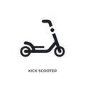 black kick scooter isolated vector icon. simple element illustration from transportation concept vector icons. kick scooter
