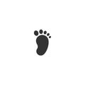 Black kids or baby feet and foot step. New born, pregnant or coming soon child footprints