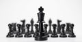 Black king chess with others isolate for business concept - Strategy Leader Power Success Competition Different Thinking Disrupt