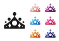 Black King crown icon isolated on white background. Set icons colorful. Vector Royalty Free Stock Photo