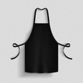 Black kitchen apron. Chef uniform for cooking vector template Royalty Free Stock Photo