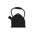 black kitchen kettle icon isolated on white