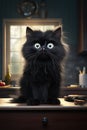 Fluffy Feline Fun: The Adorable Adventures of a Black Kitchen Co