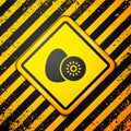 Black Kiwi fruit icon isolated on yellow background. Warning sign. Vector Royalty Free Stock Photo