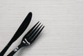 black knife and fork Royalty Free Stock Photo