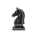 Black knight chess piece silhouette with transparent background Royalty Free Stock Photo