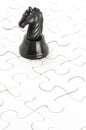 Black Knight and jigsaw puzzle Royalty Free Stock Photo