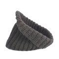 Black knitted head cap isolated
