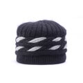 Black knitted women hat isolated on white Royalty Free Stock Photo