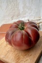Black Krim french ripe tasty tomato on Provencal market in Cassis, Provence, France