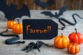 Black Label, Text Farewell, Scary Halloween Decoration