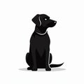 Minimalistic Illustration Of A Black Dog On A White Background