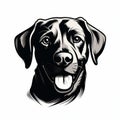 Black Labrador Dog Head Vector Illustration In Mark Brooks Style Royalty Free Stock Photo