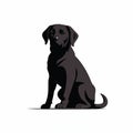 Black Labrador Retriever Silhouette: Charming Character Illustration By Martin Ansin