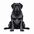 Black Labrador Sitting: Strong Graphic Elements And Byzantine-style Iconography Royalty Free Stock Photo