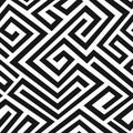 Black labyrinth seamless pattern