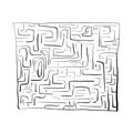 Black labyrinth on white background,