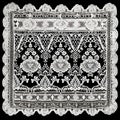 Black lace decoration. Traditional decorative frame white on black