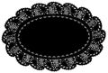 Black Lace Doily Place Mat, Leaf Edge