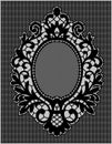 Black Lace. Oval Frame. Royalty Free Stock Photo
