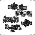 5 black lace pieces Royalty Free Stock Photo