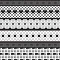 Black lace ribbons vector fabric seamless pattern Royalty Free Stock Photo