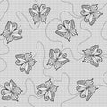 Black lace seamless pattern with butterflies Royalty Free Stock Photo