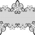 Black lace seamless pattern with roses on white background Royalty Free Stock Photo