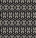 Black lace seamless pattern on white background Royalty Free Stock Photo