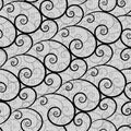 Black lace seamless pattern on white background Royalty Free Stock Photo