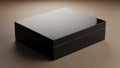 Black lacquer box placed on a warm taupe background Royalty Free Stock Photo