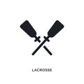 black lacrosse isolated vector icon. simple element illustration from sport concept vector icons. lacrosse editable logo symbol