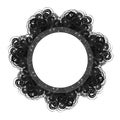 Black lacy vintage frame on white background Royalty Free Stock Photo