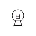 Black ladder outline go to moon logo design