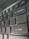 Black Laptop backspace key highlighted