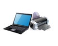 Black Laptop And Printer