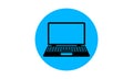 Black laptop symbol icon logo
