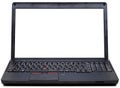 Black laptop on white background