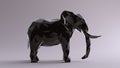Black Large Elephant made out of Triangles Polygons
