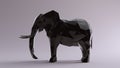 Black Large Elephant made out of Triangles Polygons