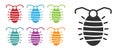 Black Larva insect icon isolated on white background. Set icons colorful. Vector Royalty Free Stock Photo