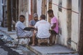 Black Latinos playing dominoes in the neighborhood of La Marina Matanzas, Cuba