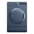 Black laundry dryer icon, cartoon style