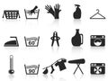 Black laundry icons set Royalty Free Stock Photo