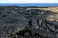 Black lava landscape along the Chain of Craters Road