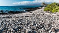 Black Lava and White Coral Rocks on Holoholokai Beach,