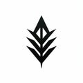 Black Leaf Symbol Tepei Insignia: Makoto Shinkai Style Monochrome Geometry