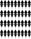 BLACK LEAFY PATTERN HAND DRAWN REPEATED DESIGN ON WHITE BACKGROUND Royalty Free Stock Photo