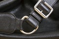 Black Leather Bag Close Up.