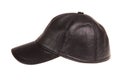 Black leather baseball hat isolated on white Royalty Free Stock Photo
